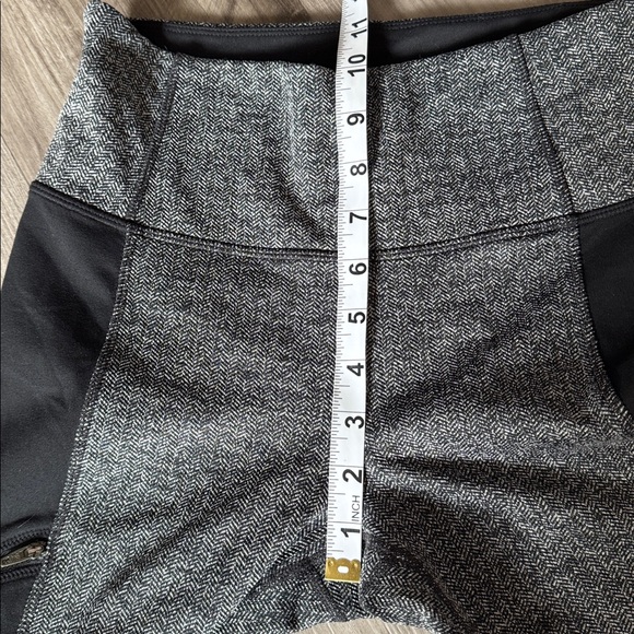 Athleta High Rise Herringbone Drifter Leggings Size Small Black Gray zippers - Picture 7 of 8